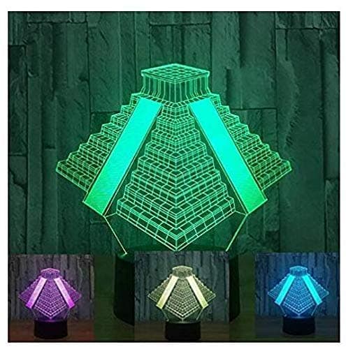SUPERIORVZND 3D Egyptian Pyramids Night Light Remote Control Power Touch Switch Table Desk Optical Illusion Lamps 16 Color Changing Lights Home Decoration Xmas Birthday Gift