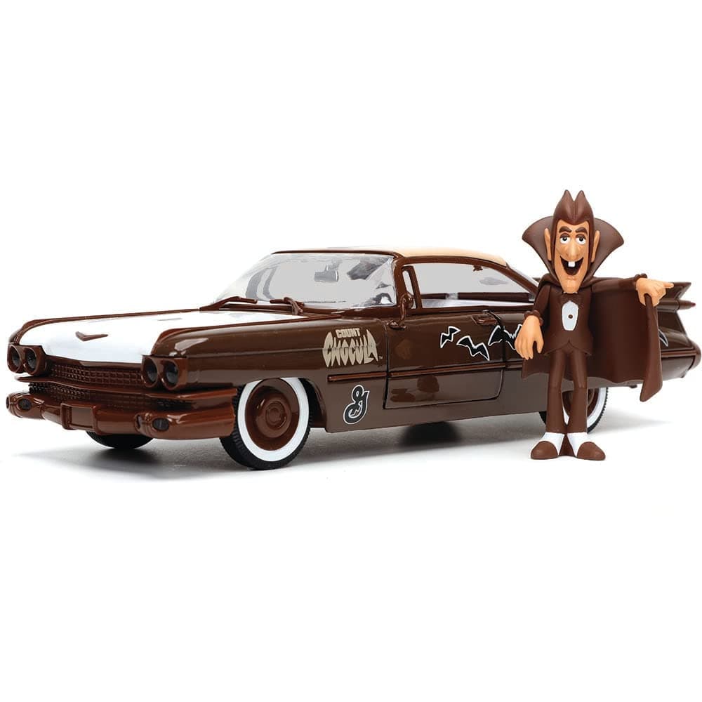1:24 GENERAL MILLS 1959 CADILLAC COUPE DEVILLE w/COUNT CHOCULA カウント・チョキュラ ミニカー ダイキャストカー ブラウン
