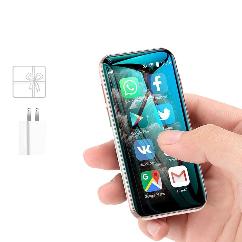 Truely Super Mini Smartphone, XS11 Unlocked Phone Android Mobile 2.5'' Ultra Thin Card Cellphone (Pink 2GB+16GB)