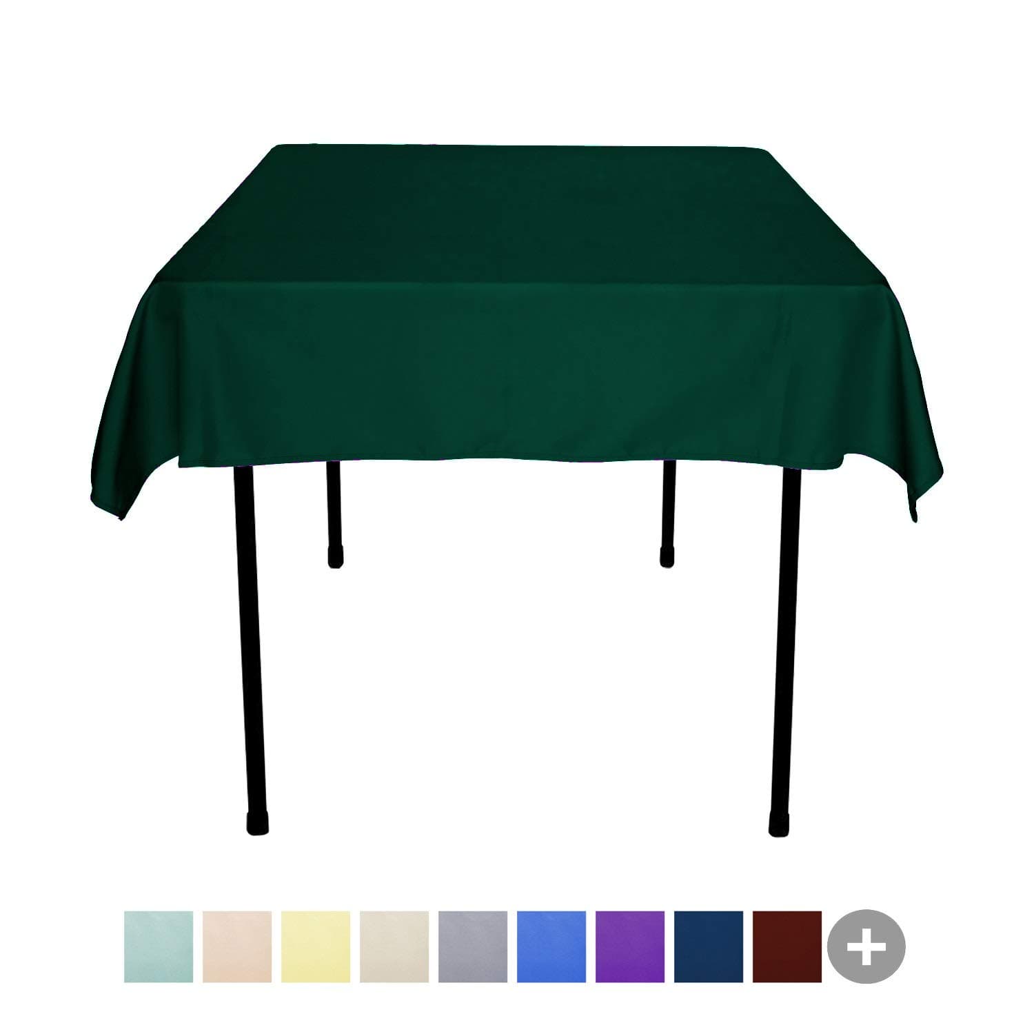 Tablecloth - 54 x 54 Inch -Hunter Green-Square Polyester Table Cloth, Wrinkle,Stain Resistant - Great for Buffet Table, Parties, Holiday Dinner & More