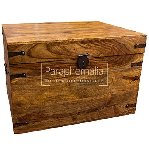 Paraphernalia Solid sheesham wood trunk box (storage chest) - 60cm wide x 46cm deep x 40cm high