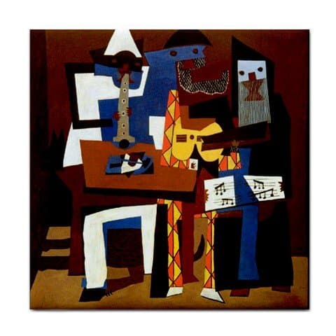 Three Musicians By Pablo Picasso Tile Trivet