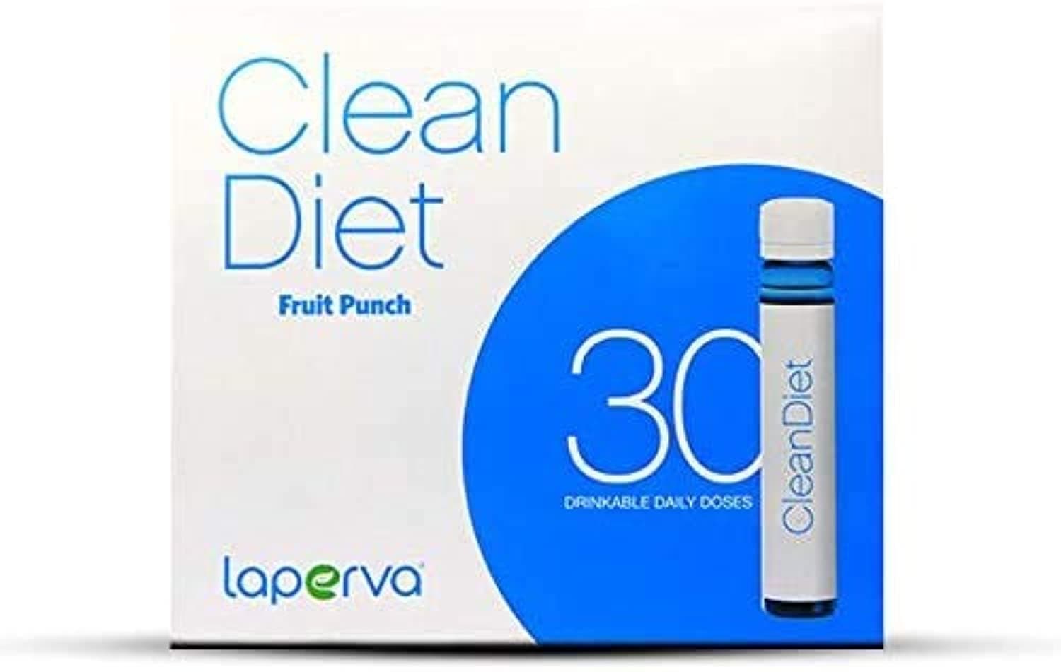 Laperva Clean Diet, Fruit Punch, 30 Vials | Accelerates Metabolism, Controls Appetite & Regulates Blood Sugar | L-Carnitine & Plant Extracts | Weight Loss & General Health Support