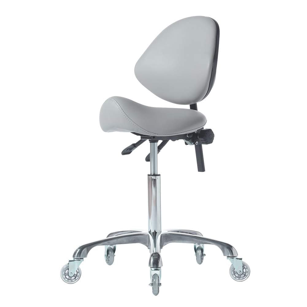 Hydraulic Saddle Rolling Adjustable, Heavy-Duty (450 lbs) Stool Chair for Beauty Salon Massage Dental Clinic Home Office Use(Grey)