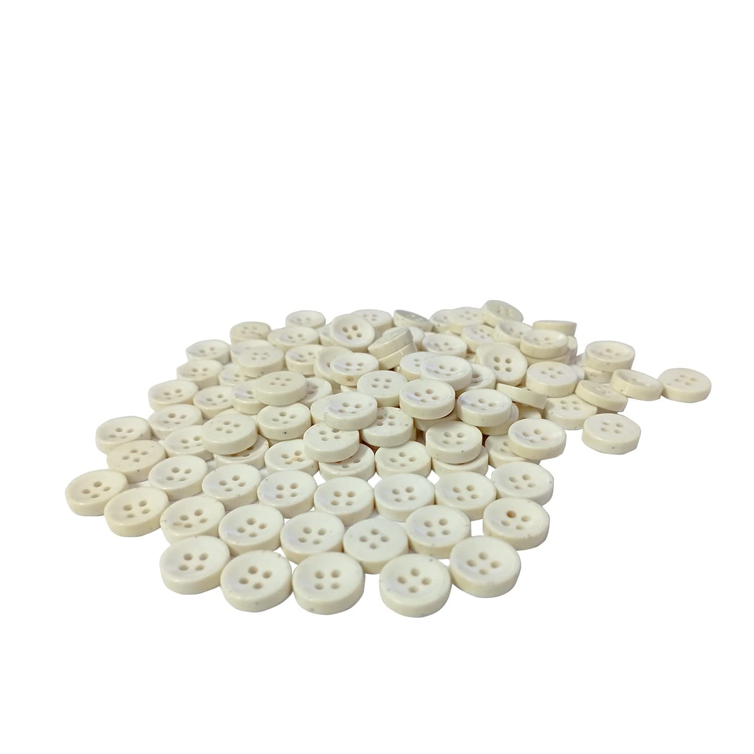 Aakriti 1/2 Inch (12.7mm) Off-White Flatback Buttons for Sewing, Crafting, and DIY Projects – Pack of 1440 Pieces (10 Gross)