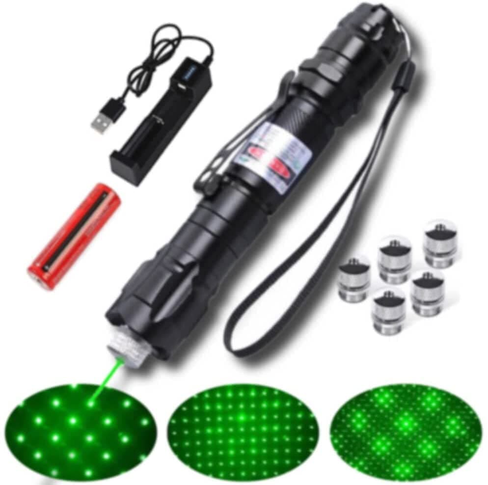 High -Power Portable Flashlight Green, Handheld USB Charging Remote coking Flashlight, Suitable for Astronomical, Hiking, Camping, Fishing (5 Modes)