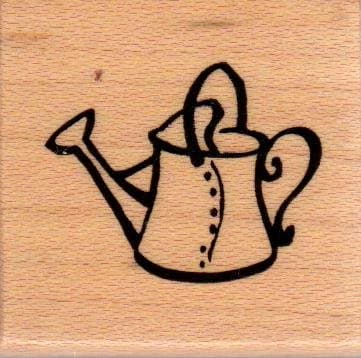 Watering Can Wood Mounted Rubber Stamp (B2988)