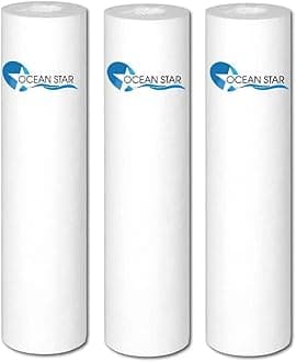 OCEAN STAR TECHNOLOGIES - Ro Water Filter Candles, Pp Spun Filter 10 Inch, 5 Micron for Water Purifier (85 Grams Pack of 3) ( )