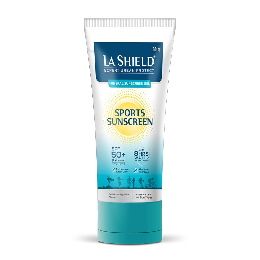 Mineral Sports Sunscreen Gel SPF 50 + | 100% Mineral sunscreen | 8 Hours water resistant | For Women and Men | No White Cast | Broad Spectrum PA+++ | Lightweight and Non Greasy | Fragrance-free |Dermatologist Tested | 80g