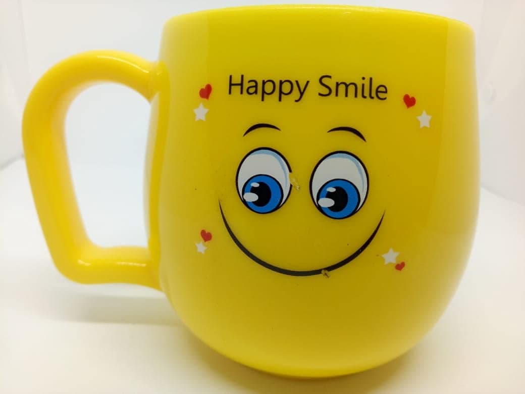 URM Melamine Unbreakable Happy Smiley Coffee Mug Tea Cup with Handle