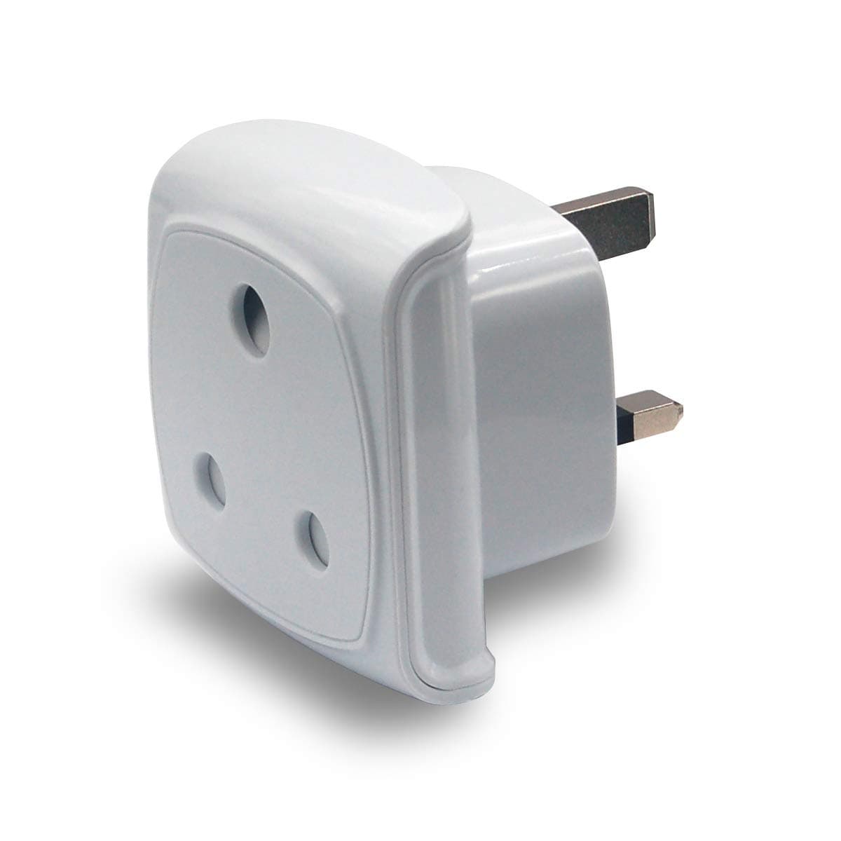 South Africa 3-pin Large Plug Type M Adapter Convert to 3-pin UK Socket, BS 8546 Approved, Child Safety Protection Design, Flame Proof, 13A Fuse with Safety Shutter (White * 1 Piece)