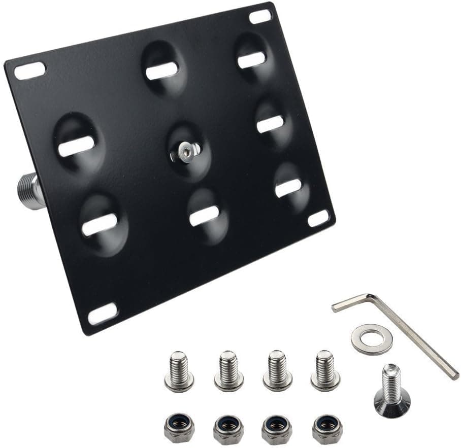 Dewhel JDM Front Bumper Tow Hook License Plate Mount Bracket Holder Tow Hole Adapter Bolt On for Porsche 911 924 Boxster