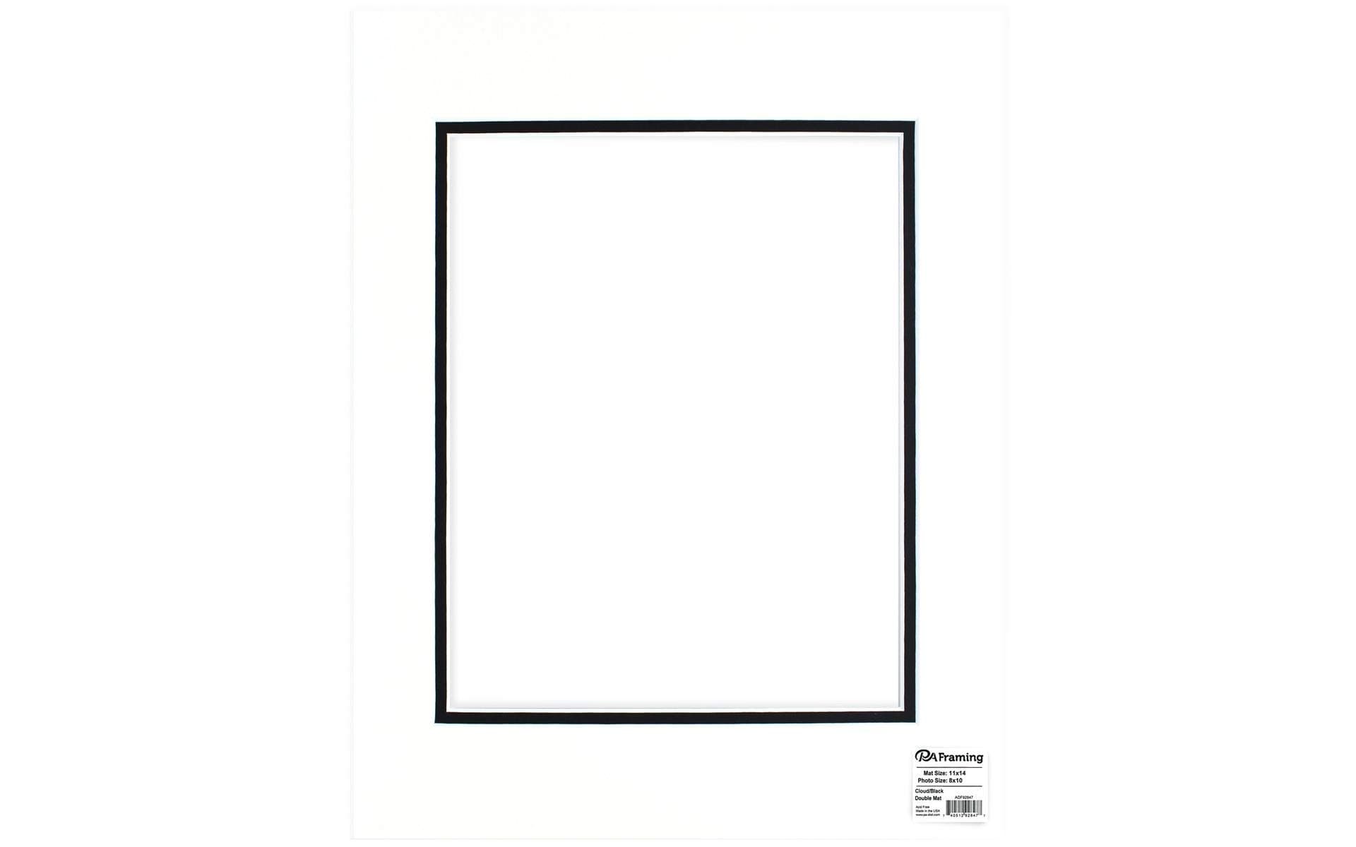ADF Mat Dbl 11x14/8x10 WhtCore Cloud/Black