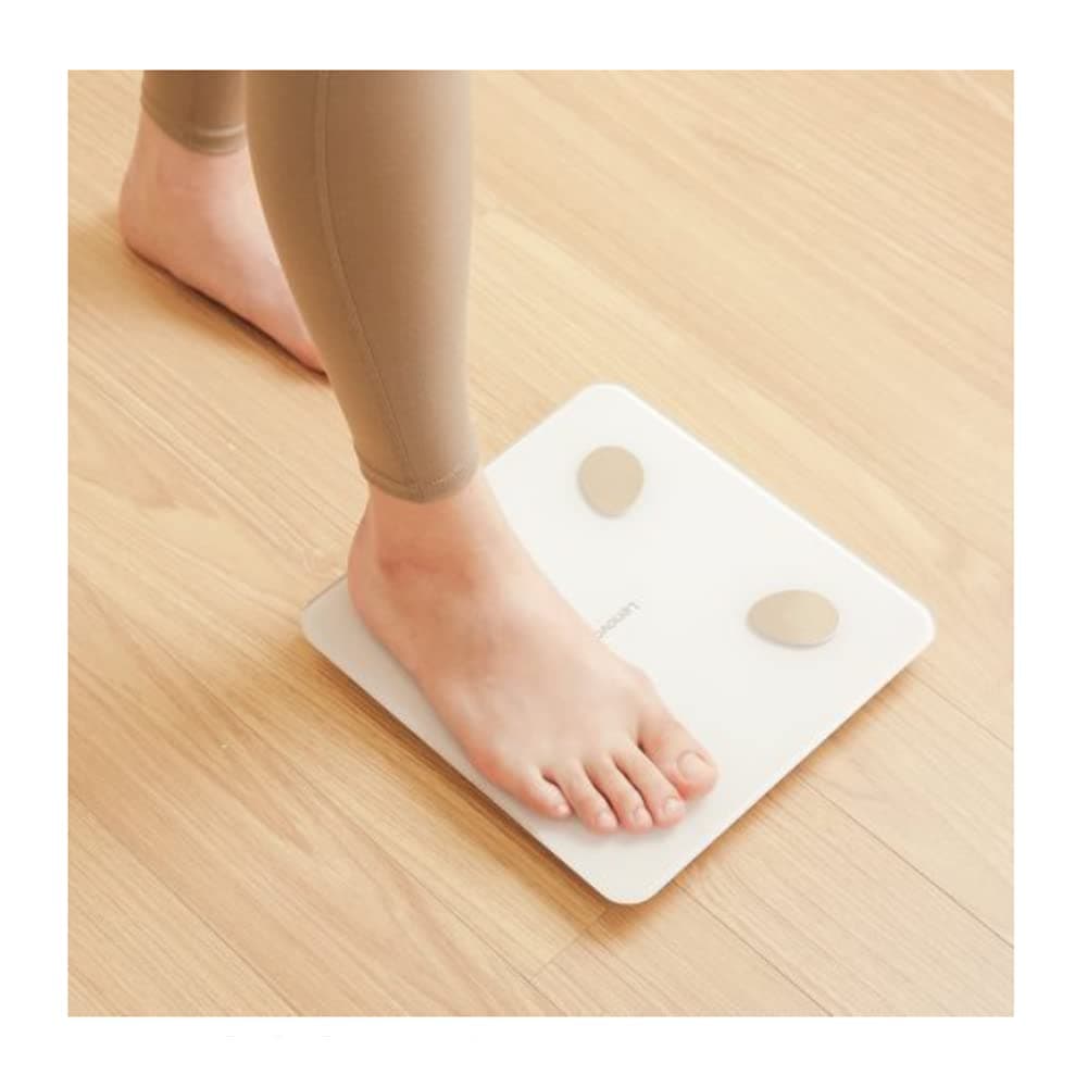 Withmolly Mini Fit Smart Inbody Composition Analyzer Scale - BMI, Body Fat, Muscle Mass - Bluetooth Connected - Soft White 10.15x10.15x1.02(inch)