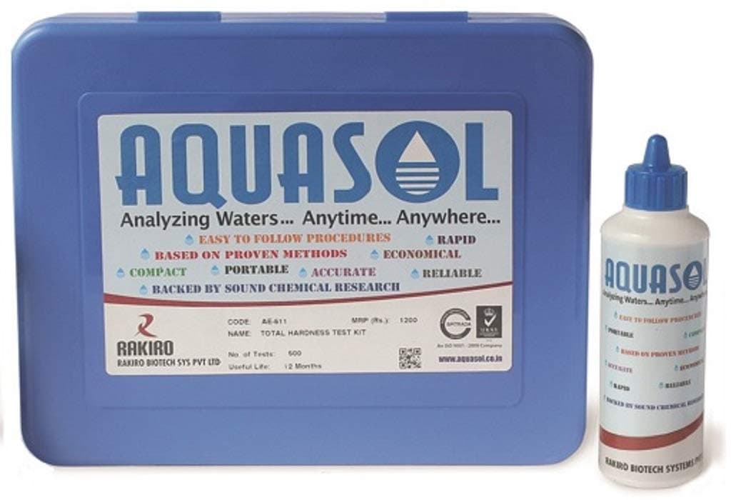 AQUASOL Total Hardness Test Kit (1-100 mg/l) (500 Tests), Aqua