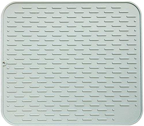 Dish Drying Large Silicone Mat for Dry Kitchen and Counter Heat Resistant Drying Mat Modern Farmhouse Blue Color Multi Use in Kitchen and Dining No More Dish Towels
