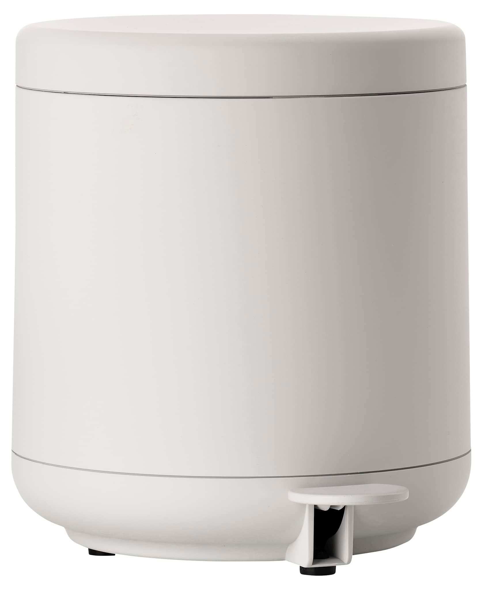 Zone Denmark Ume Bathroom Trash Bin, Cosmetic Bin, Waste Bin for Bathroom, Pedal Bin with Lid, Soft Grey (Grey), Diameter 7", Height 8", 4.2 litres,