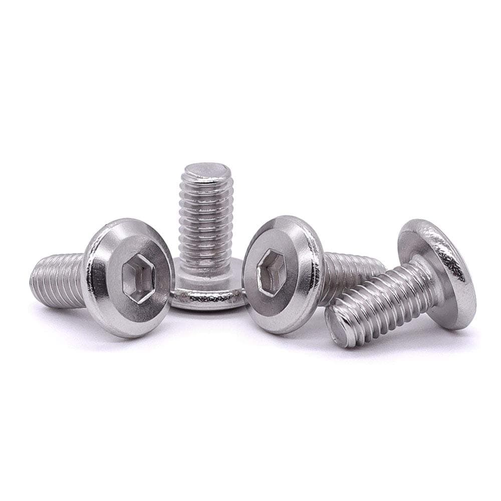 EASTLO M6-1.0 x 10mm (30 PCS) Hex Socket Head Cap Screws Furniture Screws, 304 Stainless Steel 18-8, Round Head Connector Screws for Furniture,Binding Screws