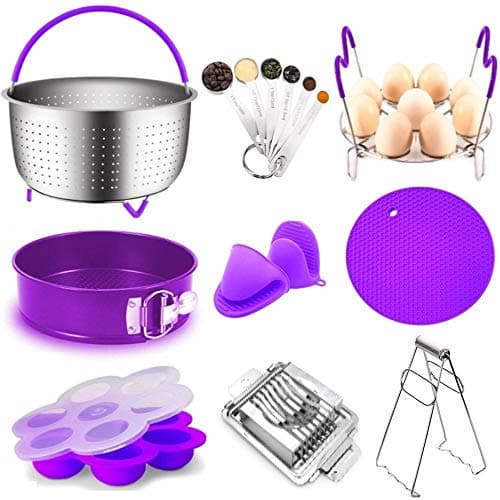 Accessories Set For Instant Pot 6 And 8 Qt | Complete Kit For Ninja Foodi 8qt And Other Pressure Cookers | Steamer Basket, Springform Pan, Egg Bite Mold, Egg Rack/Trivet For InstaPot,Ninja Foodie 8qt