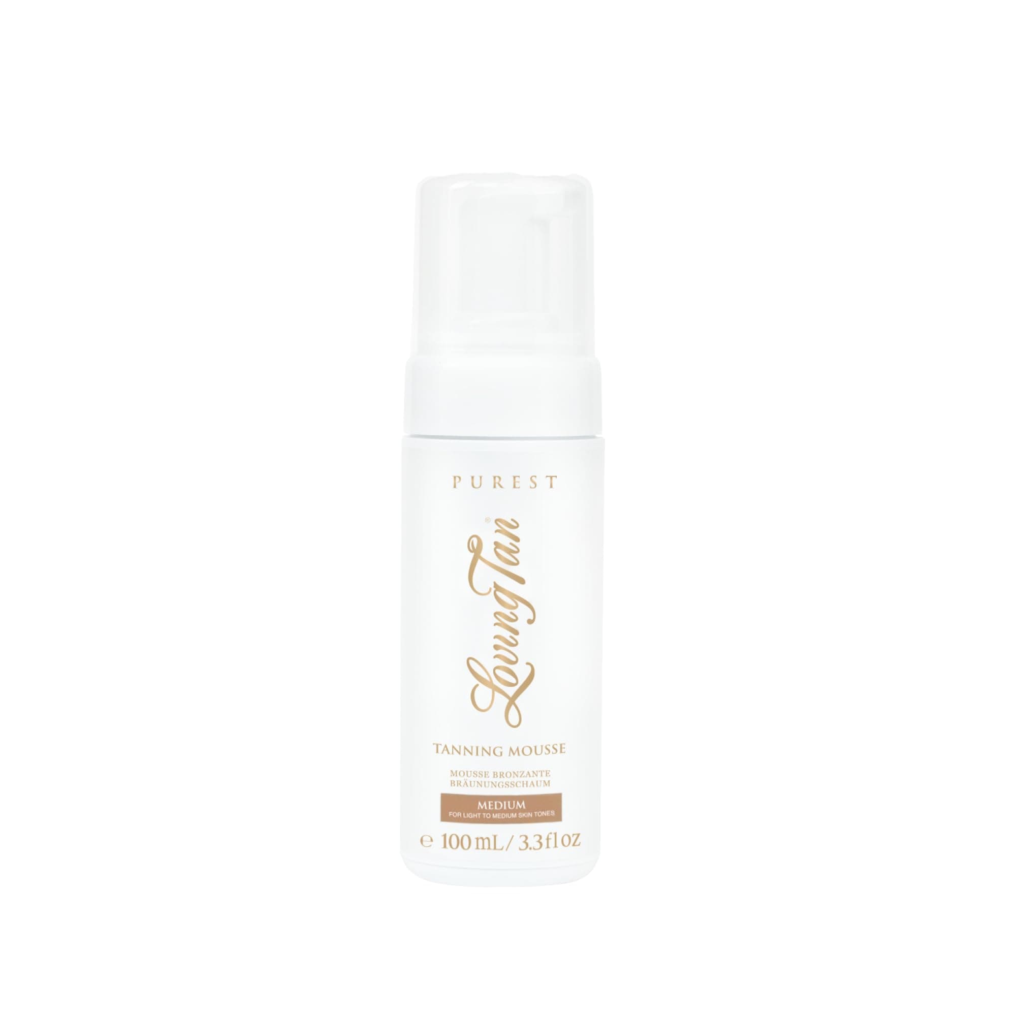 Loving Tan Purest Tanning Mousse, Medium - Sunless Tanner Made From 97% Certified Organic & Naturally Derived Ingredients - Up to 5+ Self Tan Applications Cruelty Free, Vegan Friendly - 100 ml