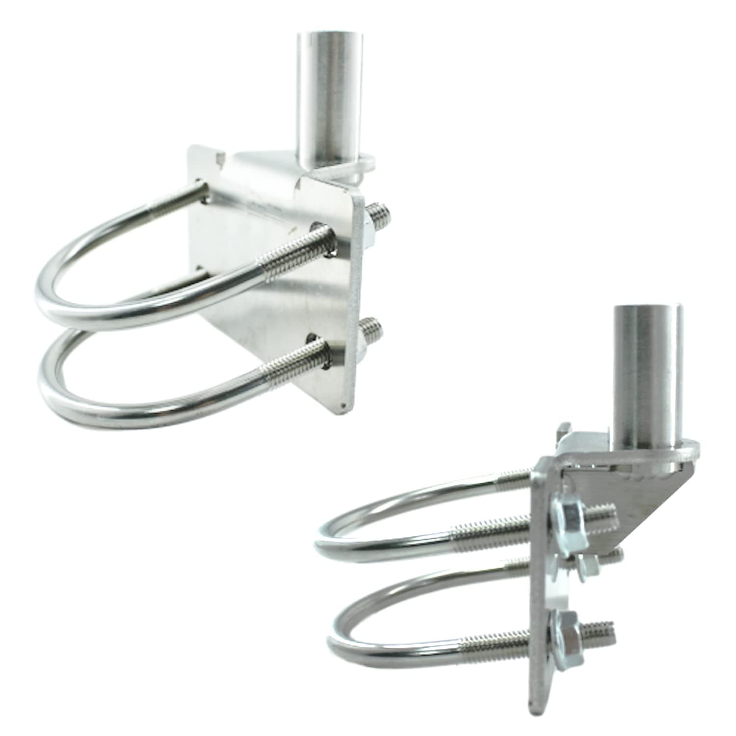 2 Pack Wall Mount Gate Hinge Wood Fence Link Gate Hinge, Heavy Duty Chain Link Fence Gate Post Hinges, 5/8" Hinge Pin, for 1-1/5" to 2" OD Post/Pipe, Stainless Steel