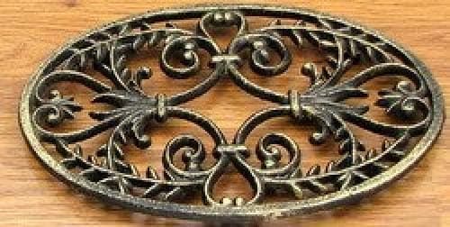 Home Decor- Oval Ornate Cast Iron Trivet