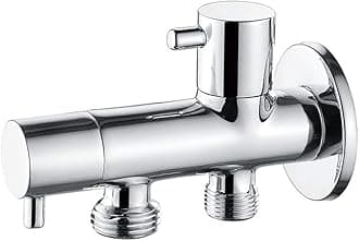 Ibergrif M22005B Two Outlet Angle Valve (1/2“, 3/8“), Chrome, Silver