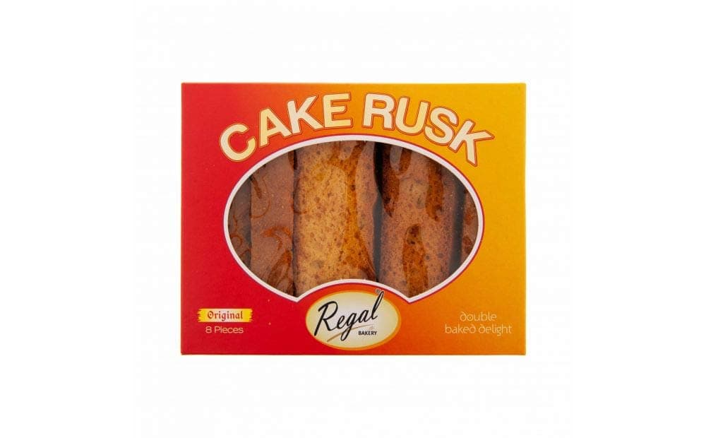 Regal Original Cake Rusk 8pcs - Healthy Snacks Rusk Biscuits | Source of Proteins and Minerals - Rich Tea Biscuits - Crispy Tea Rusk - Sweet Lovers Gift