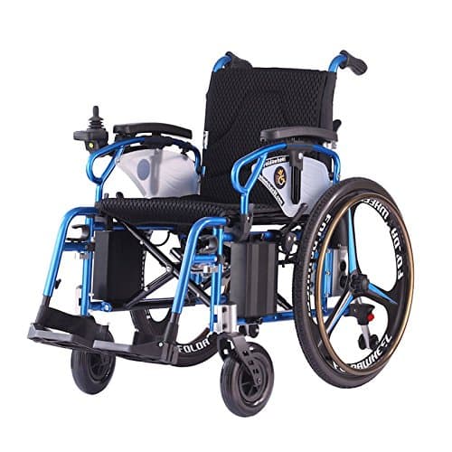 PW-800AX (Lightweight Dual Function Foldable Power Wheelchair (Li-ion Battery), Drive with Electric Power or use as Manual Wheelchair. (Seat Width 16" with Left Hand Controller)