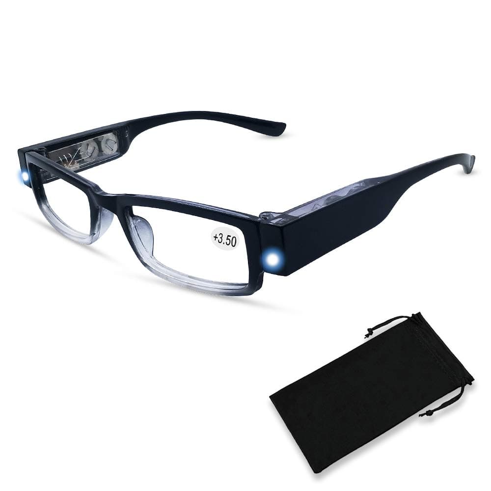Reading Glasses with Light Magnifying Glasses with Light Led Magnifier Eyeglasses Nighttime Reader Frame Eyewear