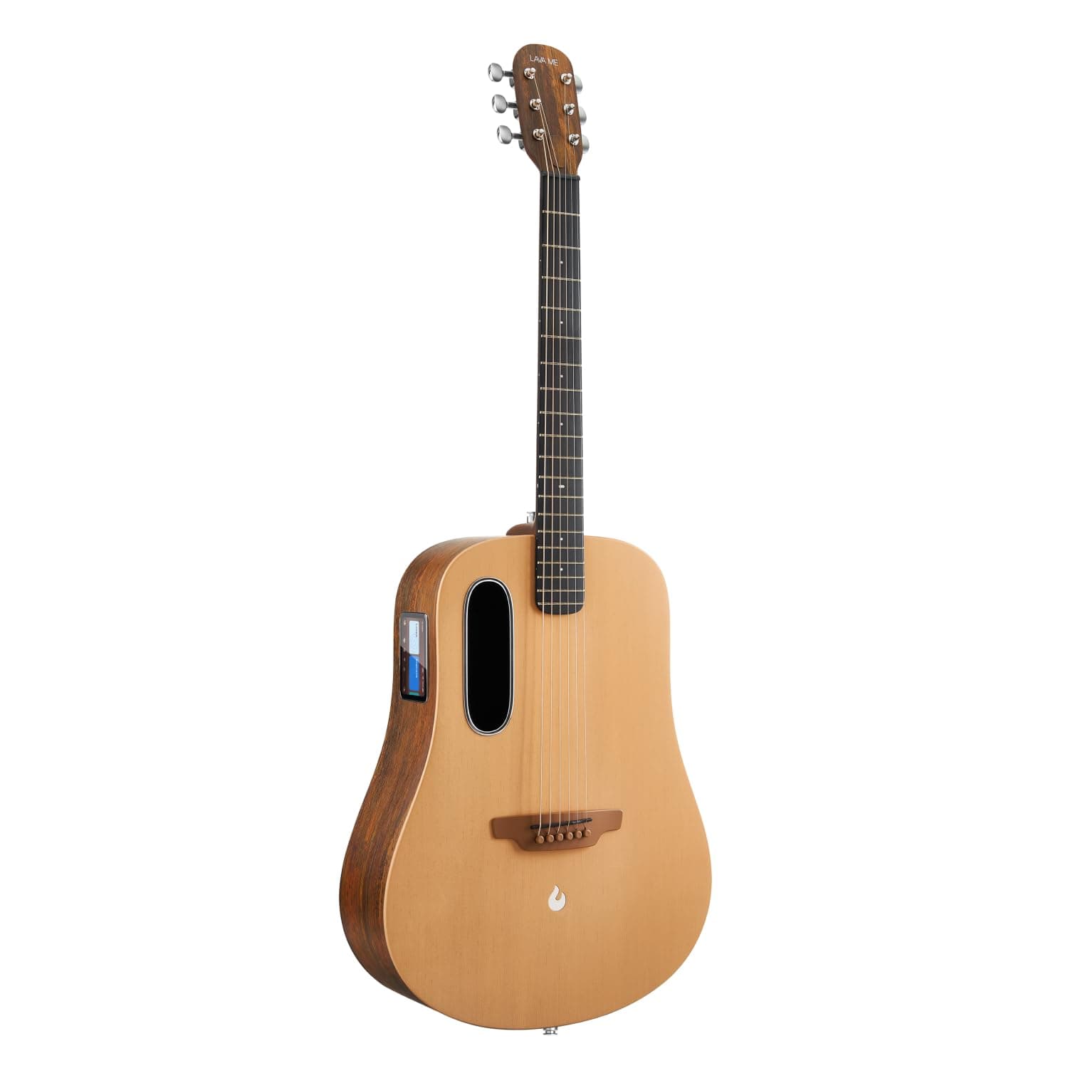 - ME 4 Solid Spruce Top Series,HILAVA 2.0 Smart Acoustics Electric Guitars,right handed,with 3.5 inch TouchScreen,FreeBoost 2.0, AirFlow Bag, Woodgrain Brown/Burlywood,41 inch