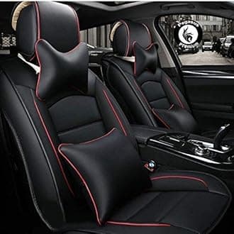 Pegasus Premium PU Leatherite Car Seat Cover for Mahindra XUV 700-7 Seater (Black/Red) (# Free Neck Pillow (Neckrest))