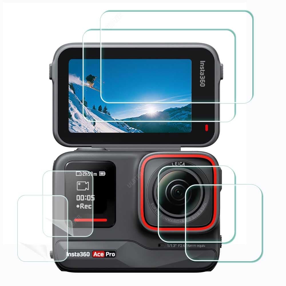 Lens Screen Protector for Insta360 Ace Pro Camera [6 Pcs] insta 360 Ace Pro Tempered Glass 0.3mm 9H Hardness Anti-Scrach Anti-Bubble