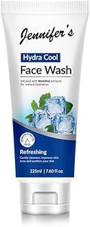 Jennifer's Face Wash Hydra Cool 225 ML - Menthol Extracts, Instant Hydration, Gentle Cleanser, Refreshing, Soothes and Improves Skin Tone, Suitable for All Skin Types