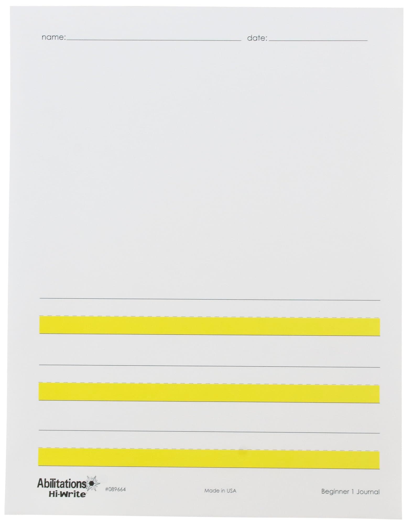 Abilitations Hi-Write Beginner Journal Paper, Level 1, 8-1/2 x 11 Inches, Pack of 100-089664