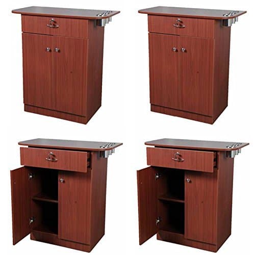 4 Barber Styling Station Package with Storage - Cherry