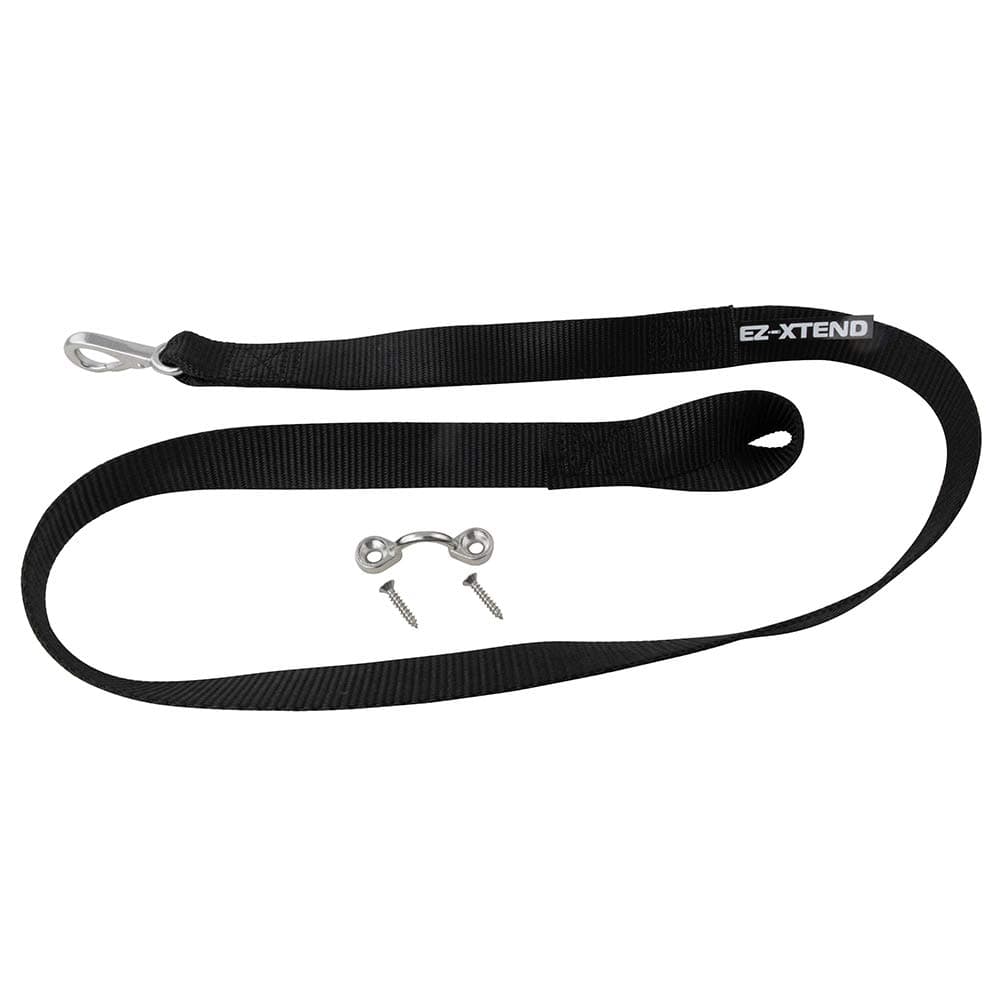 EZ-Xtend Pontoon Ladder Pull Up Strap Using Snap Hook System - Made with Heavy Duty 4500 LB Breaking Strength 1" Black Polyester Webbing, Stainless Steel Snap Hook, and Lifetime Thread