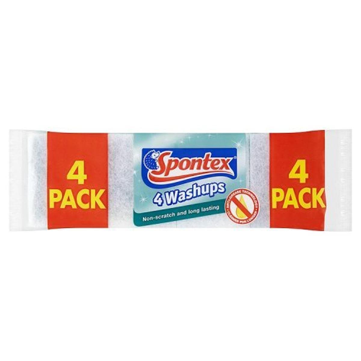 Spontex Washups Non Scratch Sponge Scourers, Pack of 4