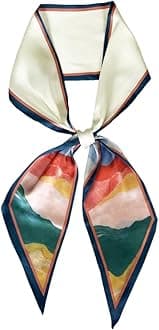 Silk Head Scarf for Hair Fashion Headwrap for Women Lightweight Neck Tie