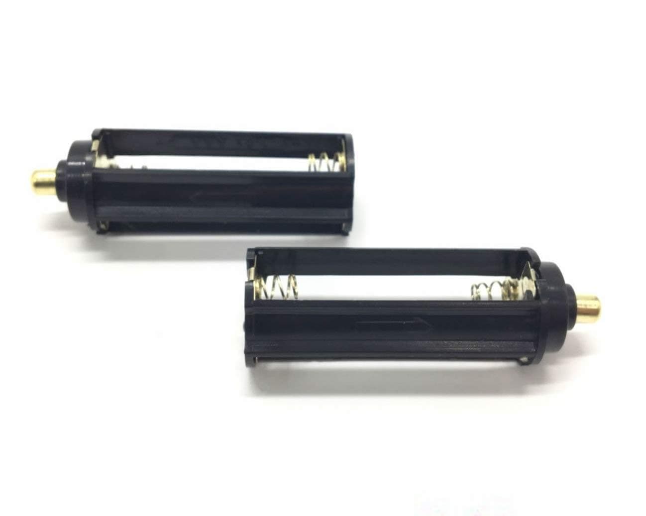 2Pcs Black Battery Holder for 3 x 1.5V AAA Batteries Handheld Flashlight Torch - 2 Pack