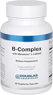 Douglas Laboratories B-Complex with Metafolin - Comprehensive B Vitamin Supplement - Energy & Brain Health Support* - With Folate, Biotin & Thiamin - Non-GMO - 60 Vegetarian Capsules