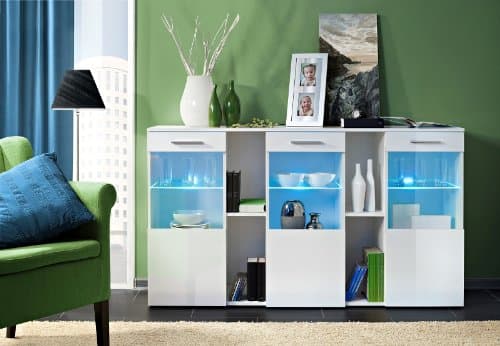 AAM DOREDE WHITE MODERN SIDEBOARD/LED LIGHTED