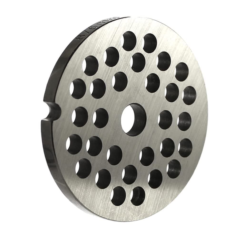 Grinder Plate for #8 Grinders, Fits Most #8 Size Grinders, with 1/4" Holes, Ideal for Regular Chili, Ground Meat, Beef, or Mix of Meats, Reversible, Stainless Steel