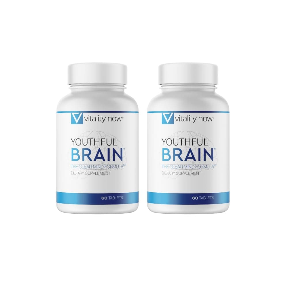 Youthful Brain 2 Bottle Bundle - Memory & Brain Health Support Supplement - Brain Booster Clarity with Bacopa Monnieri, Ginkgo Biloba, B12-60-Day Supply (120 Count)