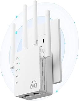 WiFi Extender, 2025 Signal Booster with Dual Band 5GHz/2.4GHz, Long Range Up to 14000 sq. ft & 150+ Devices, Internet Extender WiFi Booster, WiFi Extenders Signal Booster for Home and Outdoors