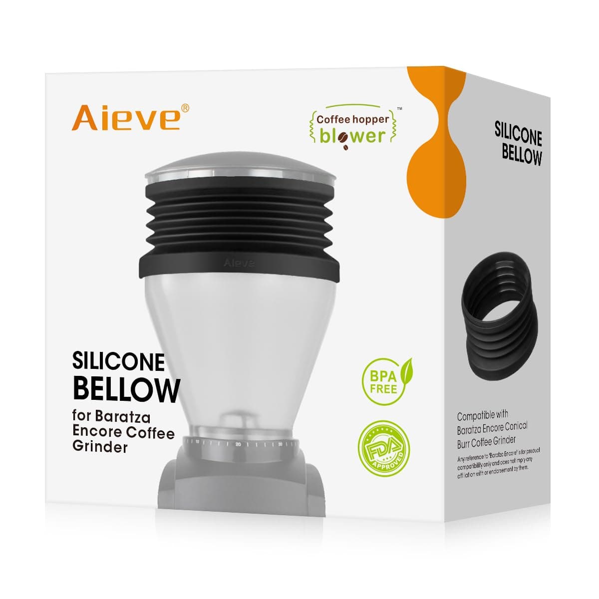 Silicone Coffee Hopper Bellow Compatible with Baratza Encore Grinder ESP/Virtuosa+ Coffee Grinder,Reduce Coffee Grinds Retention