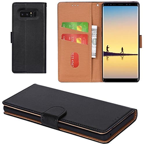 Galaxy Note 8 Case, Aicoco Flip Cover Leather, Phone Wallet Case for Samsung Galaxy Note 8 (6.3 inch) - Black