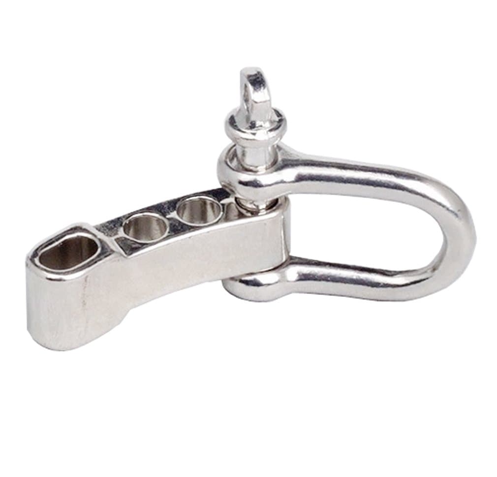 10pcs Silver stainless steel U shaped adjustable shackle with 4 holes for paracord bracelets