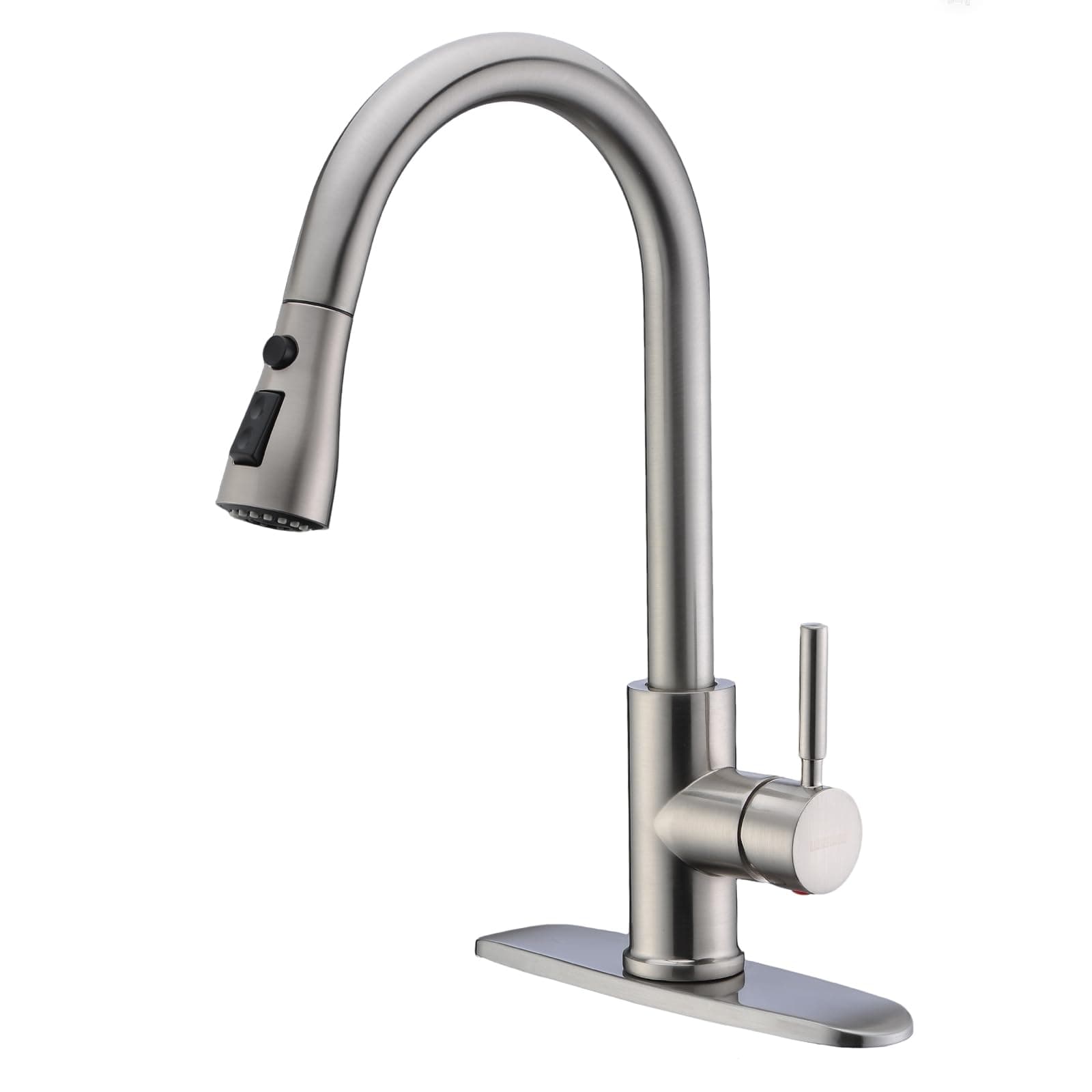 Single Handle High Arc Brushed Nickel Pull Out Kitchen Faucet,Single Level Stainless Steel Kitchen Sink Faucets with Pull Down Sprayer,Suitable for Laundry Rv Bar