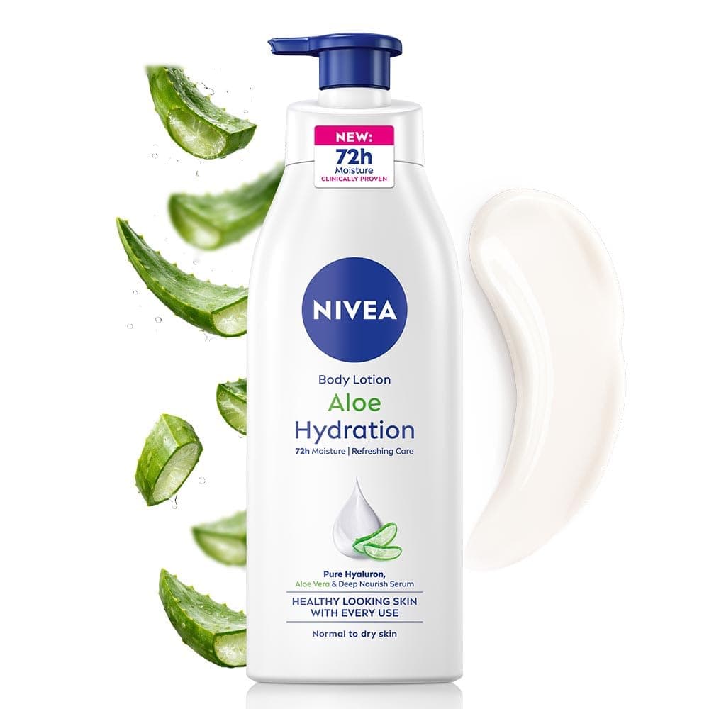 NIVEA Aloe Hydration Body Lotion, 400ml | 72H Moisturization | With Deep Moisture Serum & 100% Natural Aloe Vera Extracts | All Skin Types